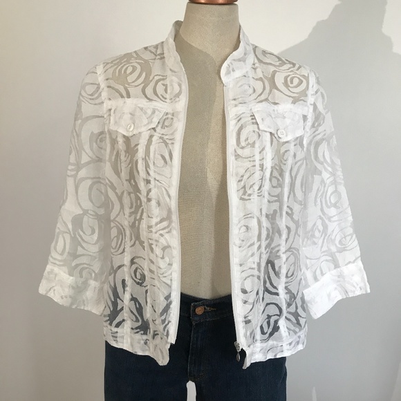 KerryBrooke - White Lace Sheer Jacket - M - Picture 5 of 10